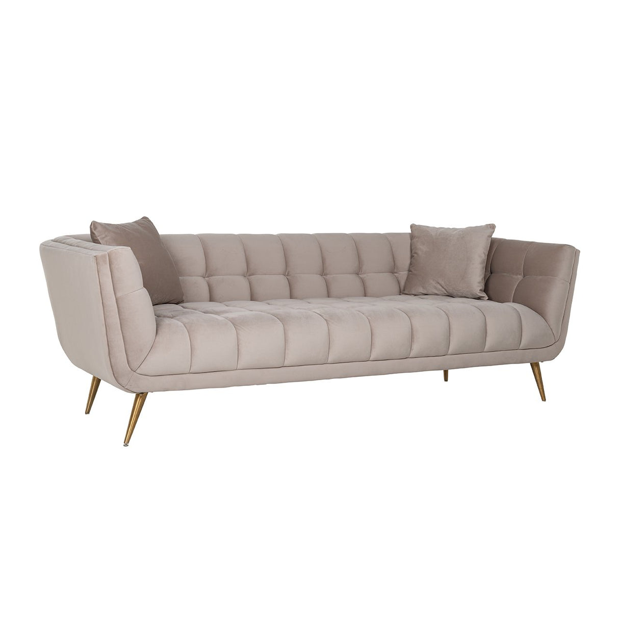 Couch Huxley Khaki velvet / Brushed gold (Quartz Khaki 903) - ZEN ZONE