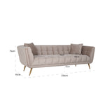 Couch Huxley Khaki velvet / Brushed gold (Quartz Khaki 903) - ZEN ZONE