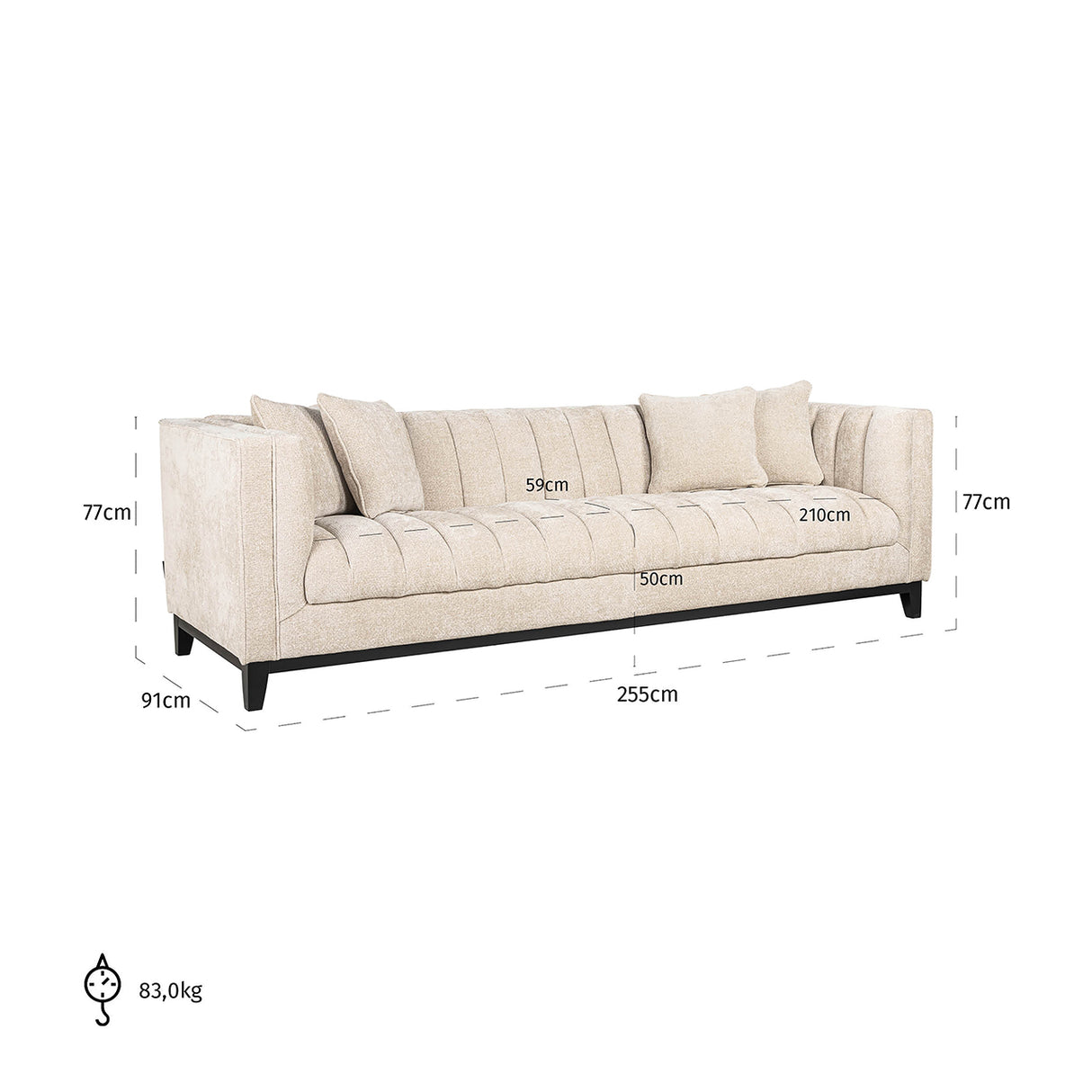 Sofa Beauchamp 4-Sitzer cream unicorn (Unicorn 11 cream) - ZEN ZONE