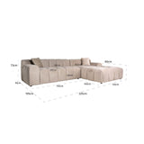 Couch Cube 3 Sitzer + Lounge Rechts (Quartz Khaki 903) - ZEN ZONE