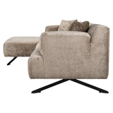 Couch Donovan 3sitzer + lounge links (Bergen 104 taupe chenille) - ZEN ZONE