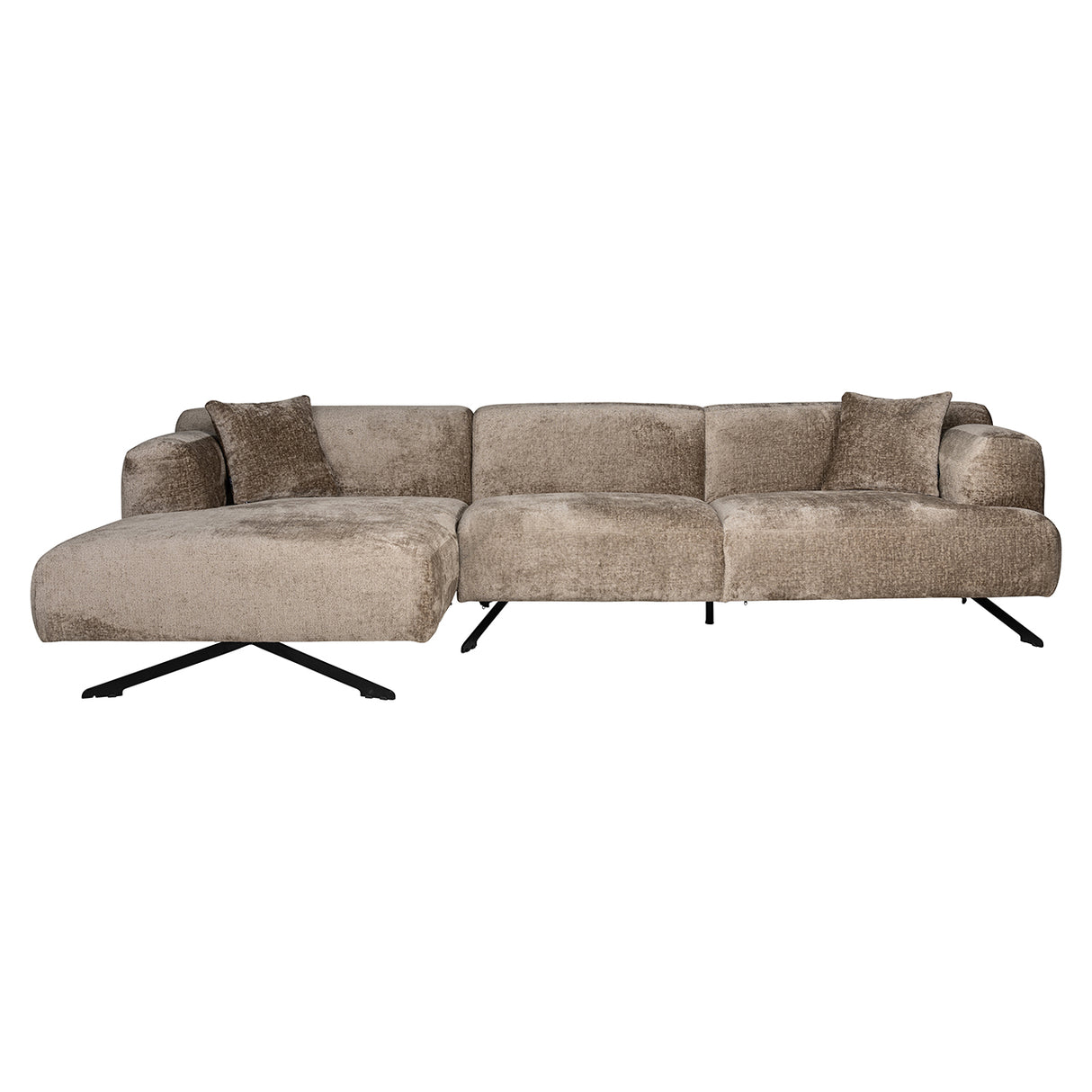 Couch Donovan 3sitzer + lounge links (Bergen 104 taupe chenille) - ZEN ZONE