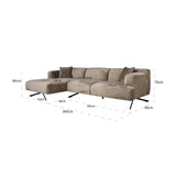 Couch Donovan 3sitzer + lounge links (Bergen 104 taupe chenille) - ZEN ZONE