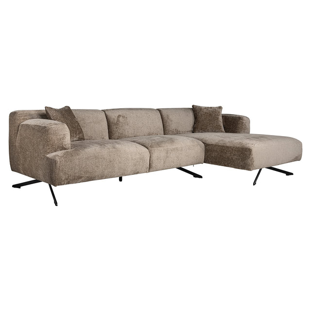 Couch Donovan 3sitzer + lounge rechts (Bergen 104 taupe chenille) - ZEN ZONE