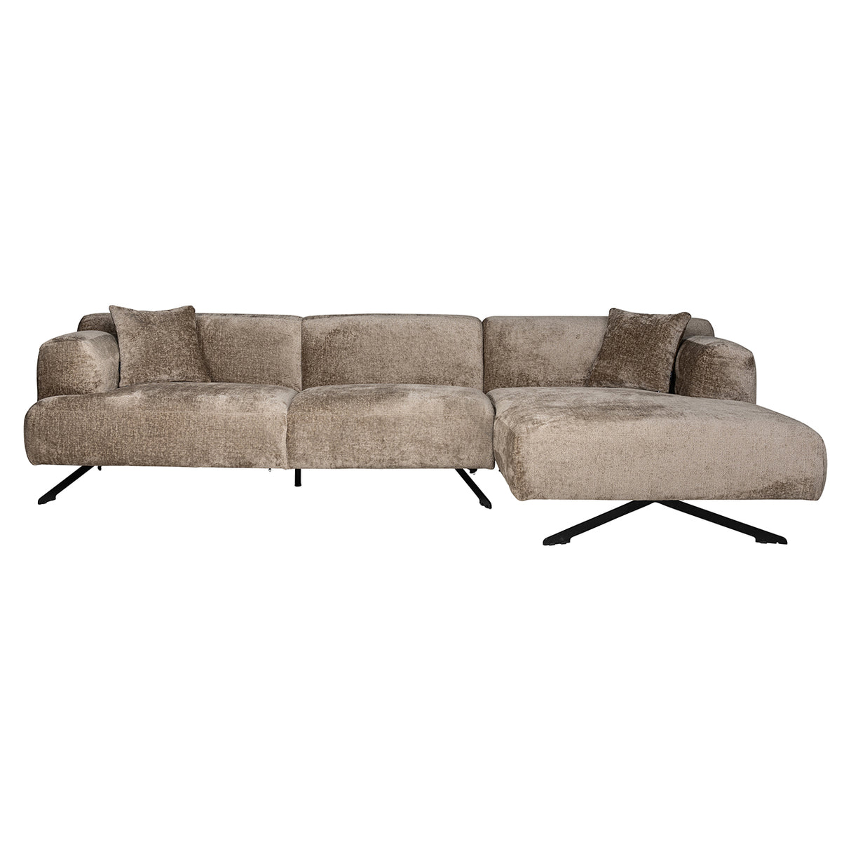 Couch Donovan 3sitzer + lounge rechts (Bergen 104 taupe chenille) - ZEN ZONE