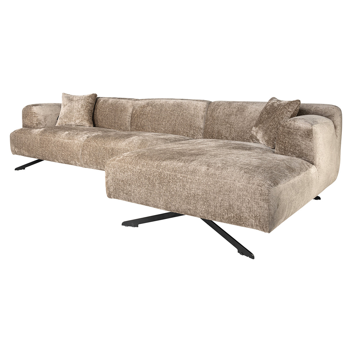 Couch Donovan 3sitzer + lounge rechts (Bergen 104 taupe chenille) - ZEN ZONE