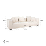 Sofa Lusso 3-Sitzer beige Chenille (Niagara 902 beige) - ZEN ZONE