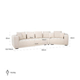 Sofa Lusso 4-Sitzer beige Chenille (Niagara 902 beige) - ZEN ZONE