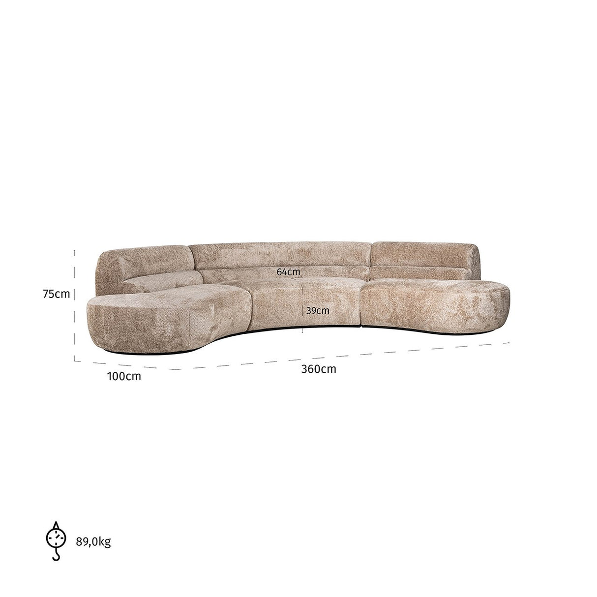 Sofa Colby runde Form sheep nature (Sheep 01 nature) - ZEN ZONE