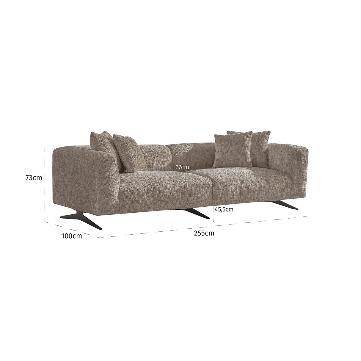 Sofa Hoxton 3-Sitzer (Be Lovely 170 Beige) - ZEN ZONE Furniture