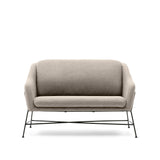 Brida 2-Sitzer-Sofa in Beige und Stahlbeine mit schwarzem Finish 128 cm - ZEN ZONE Furniture