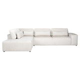 Couch Lund 3 Sitzer + Ottomane links cream fusion (Fusion cream 02) - ZEN ZONE