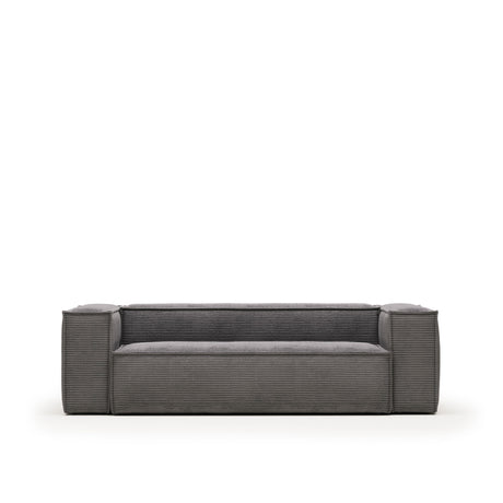 Blok 3-Sitzer-Sofa breiter Cord grau 240 cm - ZEN ZONE