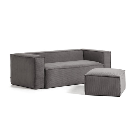 Blok 3-Sitzer-Sofa breiter Cord grau 240 cm - ZEN ZONE