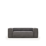 Blok 2-Sitzer-Sofa breiter Cord grau 210 cm - ZEN ZONE