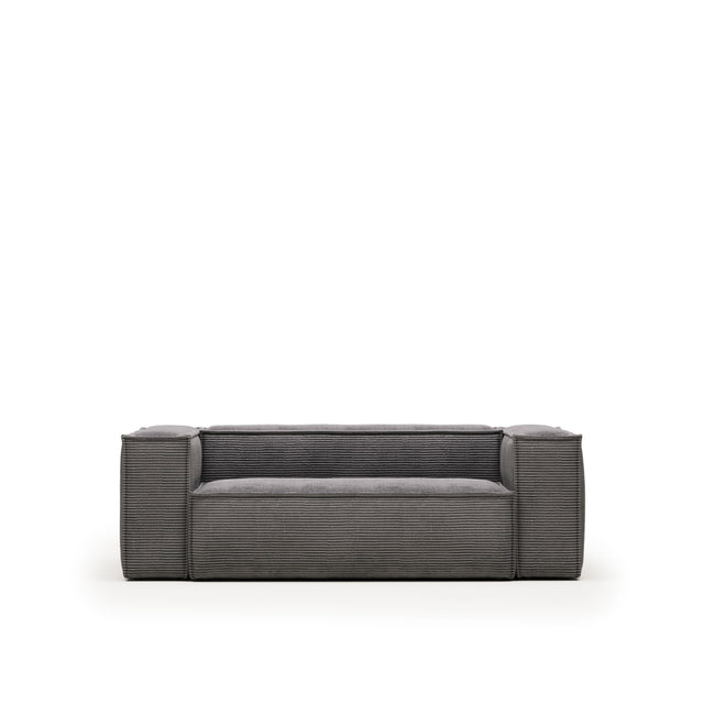 Blok 2-Sitzer-Sofa breiter Cord grau 210 cm - ZEN ZONE