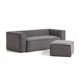 Blok 2-Sitzer-Sofa breiter Cord grau 210 cm - ZEN ZONE