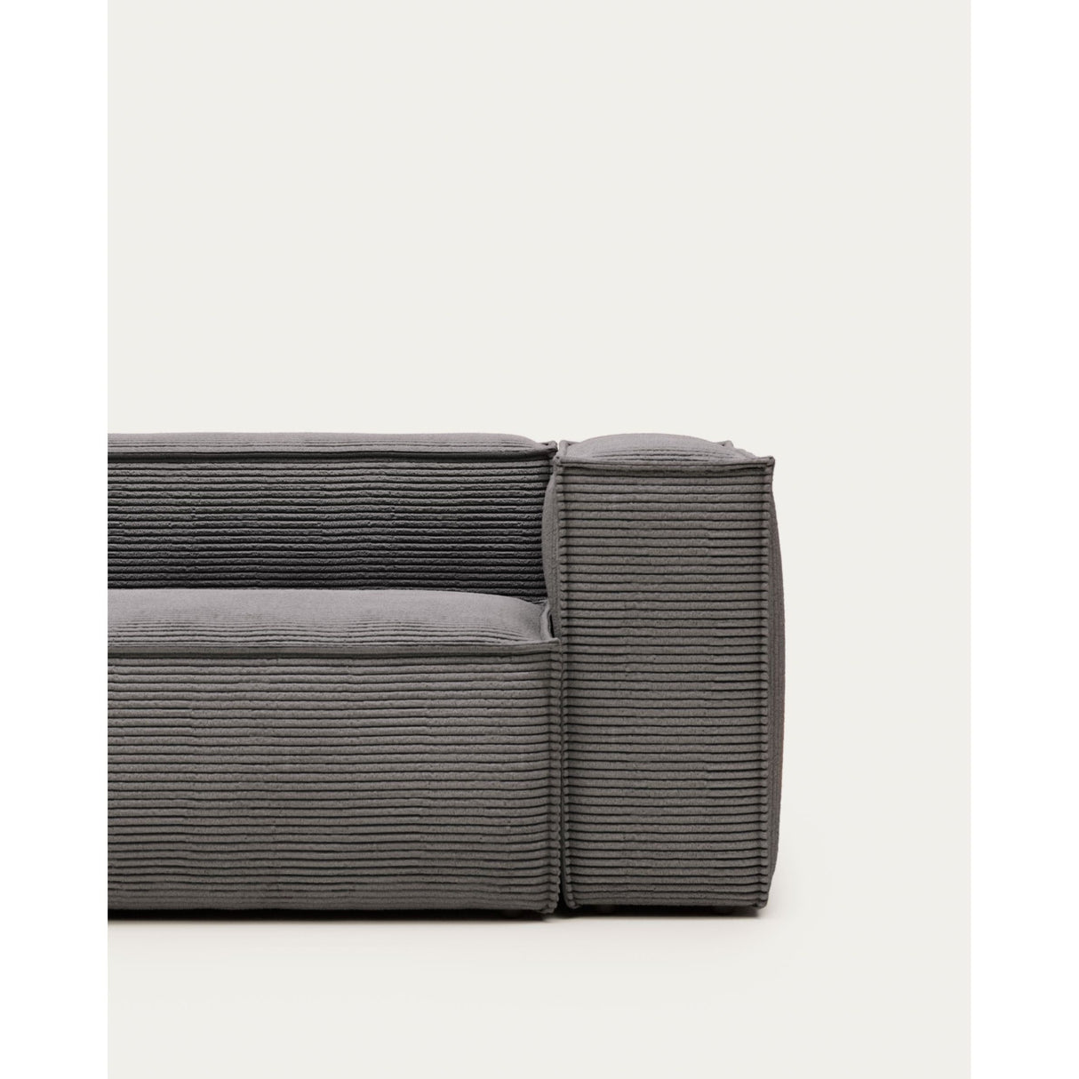 Blok 2-Sitzer-Sofa breiter Cord grau 210 cm - ZEN ZONE