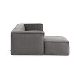 Blok 4-Sitzer-Sofa mit Chaiselongue links breiter Cord grau 330 cm - ZEN ZONE