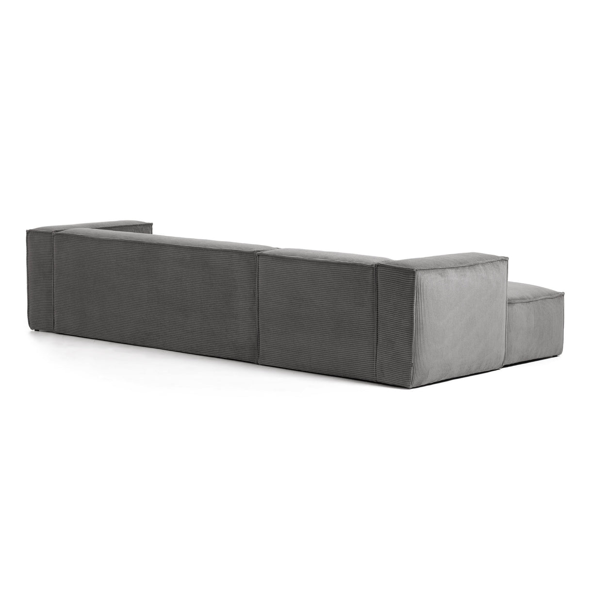 Blok 4-Sitzer-Sofa mit Chaiselongue links breiter Cord grau 330 cm - ZEN ZONE