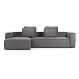 Blok 4-Sitzer-Sofa mit Chaiselongue links breiter Cord grau 330 cm - ZEN ZONE