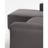 Blok 4-Sitzer-Sofa mit Chaiselongue links breiter Cord grau 330 cm - ZEN ZONE