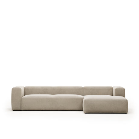 Blok 4-Sitzer Sofa mit Chaiselongue rechts beige 330 cm - ZEN ZONE