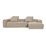 Blok 4-Sitzer Sofa mit Chaiselongue rechts beige 330 cm - ZEN ZONE