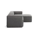 Blok 4-Sitzer-Sofa mit Chaiselongue rechts breiter Cord grau 330 cm - ZEN ZONE