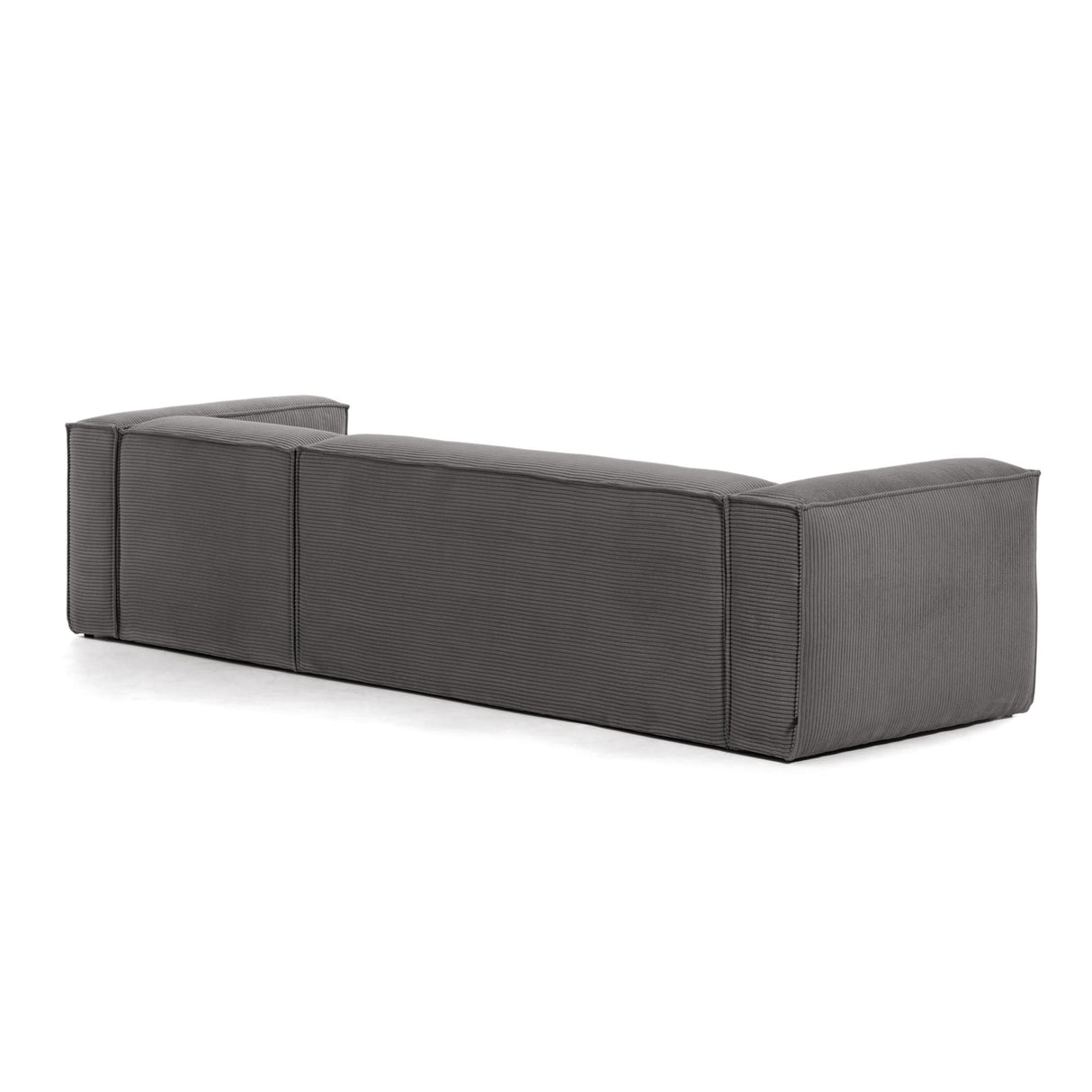 Blok 4-Sitzer-Sofa mit Chaiselongue rechts breiter Cord grau 330 cm - ZEN ZONE