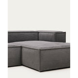 Blok 4-Sitzer-Sofa mit Chaiselongue rechts breiter Cord grau 330 cm - ZEN ZONE