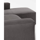 Blok 4-Sitzer-Sofa mit Chaiselongue rechts breiter Cord grau 330 cm - ZEN ZONE