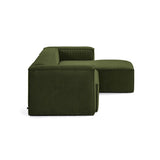 Blok 4-Sitzer-Sofa mit Chaiselongue rechts und breitem Cord grün 330cm - ZEN ZONE