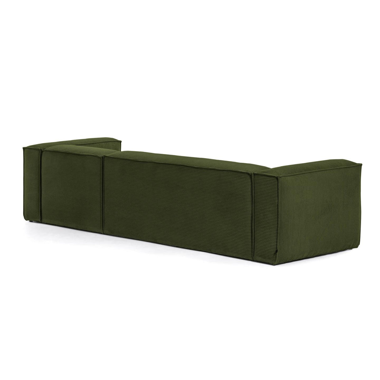 Blok 4-Sitzer-Sofa mit Chaiselongue rechts und breitem Cord grün 330cm - ZEN ZONE