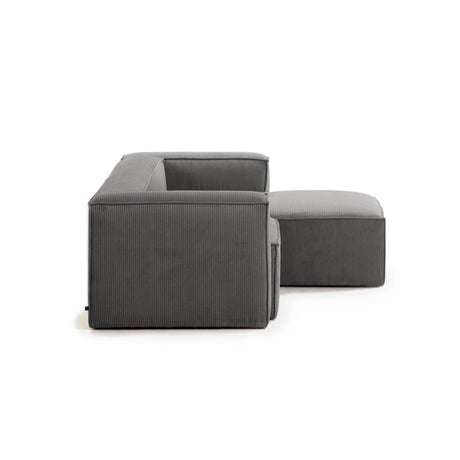 Blok 2-Sitzer-Sofa mit Chaiselongue rechts breiter Cord grau 240 cm - ZEN ZONE