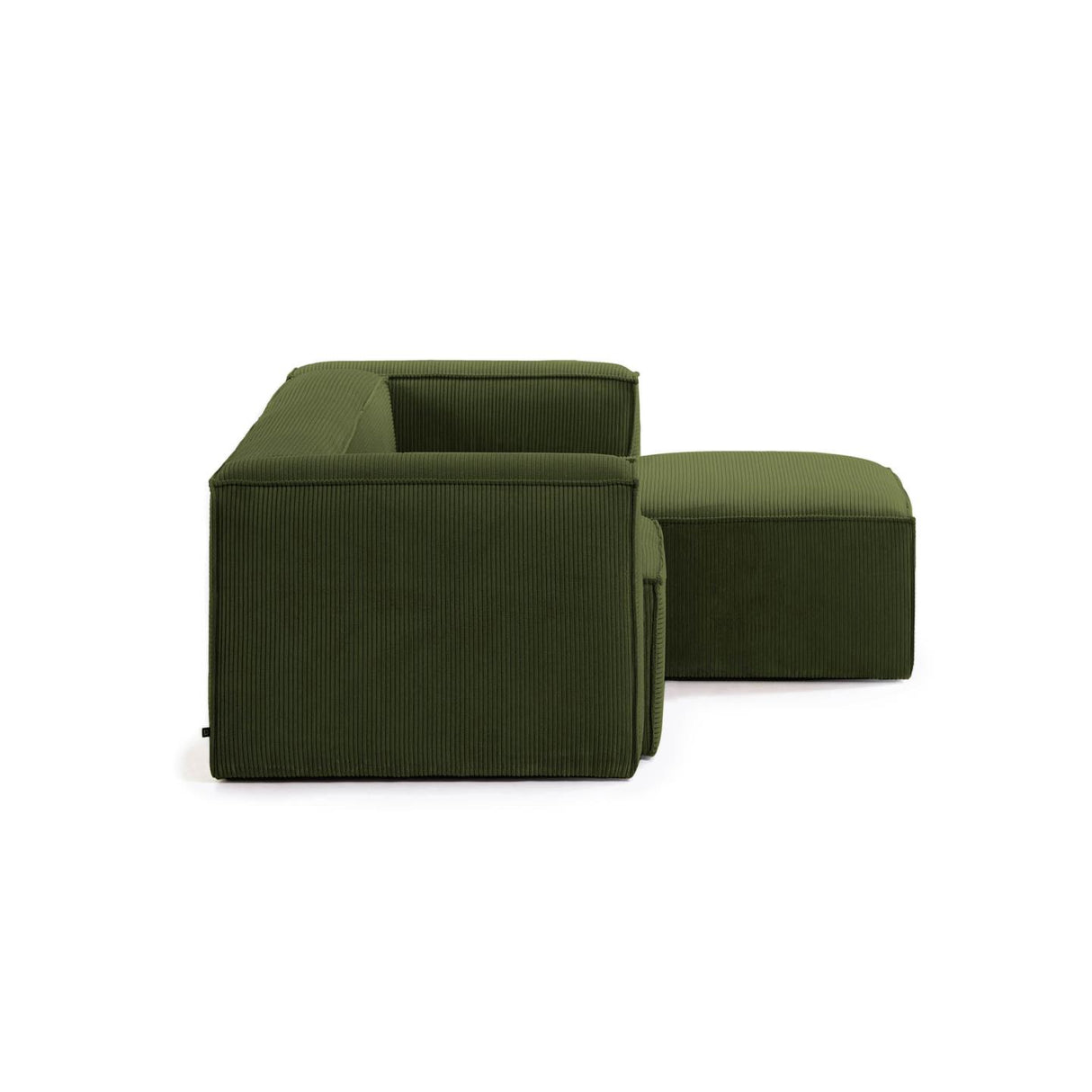 Blok 2-Sitzer-Sofa mit Chaiselongue rechts breiter Cord grün 240 cm - ZEN ZONE