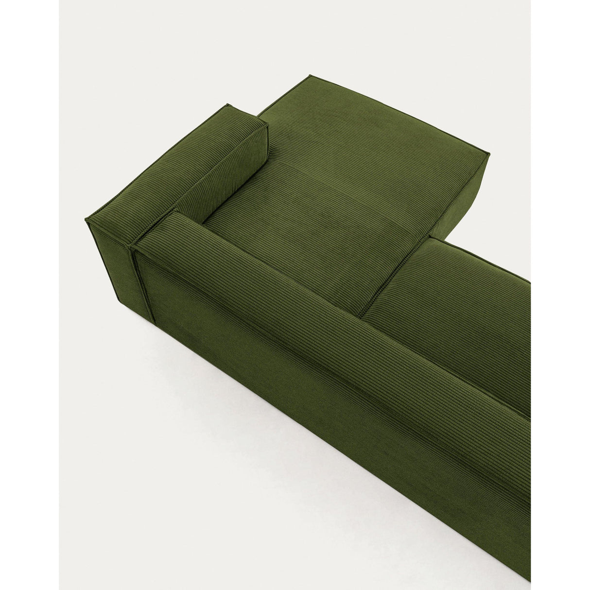 Blok 2-Sitzer-Sofa mit Chaiselongue rechts breiter Cord grün 240 cm - ZEN ZONE