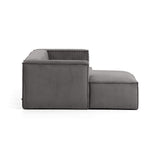 Blok 2-Sitzer-Sofa mit Chaiselongue links breiter Cord grau 240 cm - ZEN ZONE