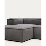 Blok 2-Sitzer-Sofa mit Chaiselongue links breiter Cord grau 240 cm - ZEN ZONE