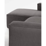 Blok 2-Sitzer-Sofa mit Chaiselongue links breiter Cord grau 240 cm - ZEN ZONE