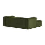 Blok 2-Sitzer-Sofa mit Chaiselongue links breiter Cord grün 240 cm - ZEN ZONE