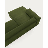 Blok 2-Sitzer-Sofa mit Chaiselongue links breiter Cord grün 240 cm - ZEN ZONE