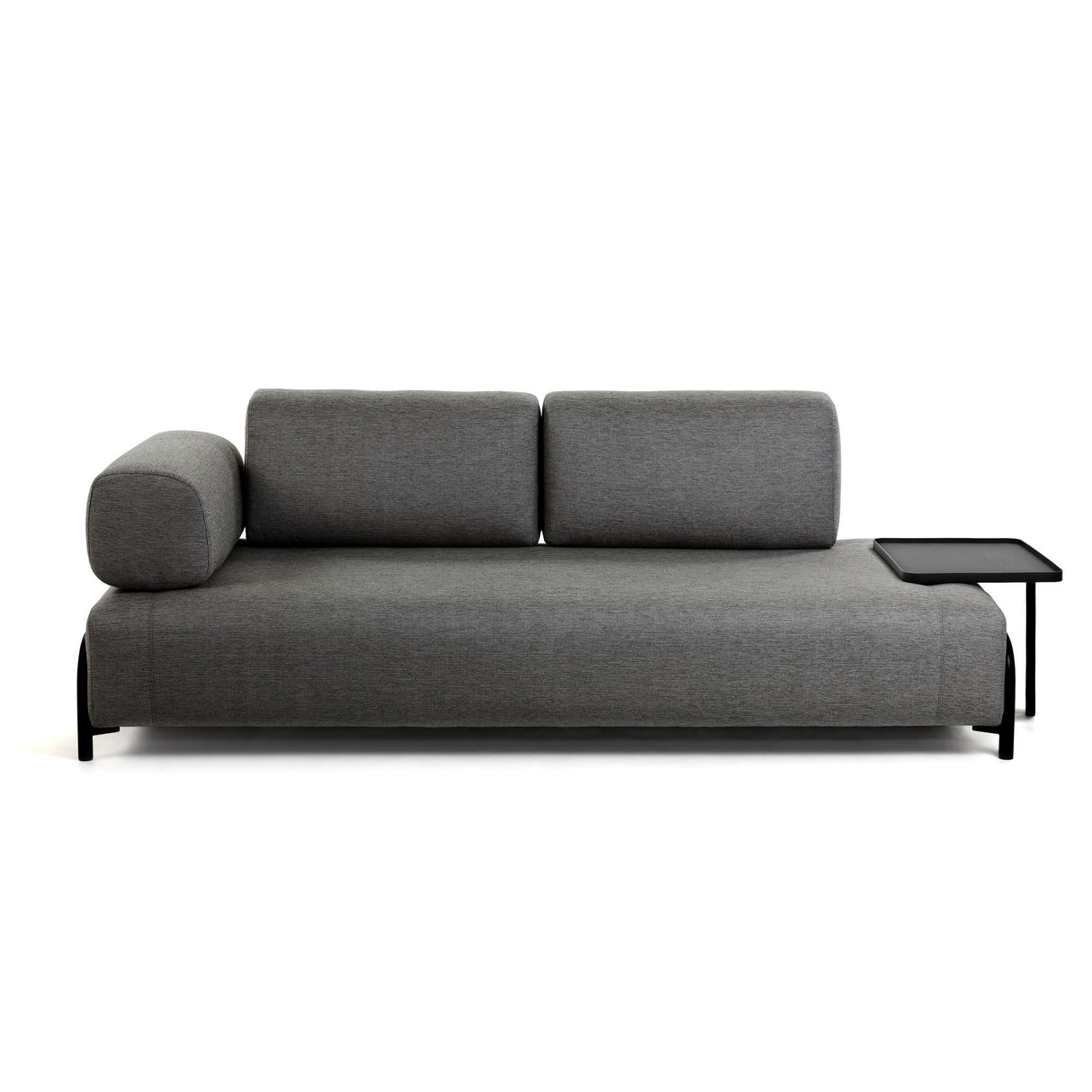 Compo 3-Sitzer Sofa dunkelgrau mit großem Tablett 252 cm - ZEN ZONE