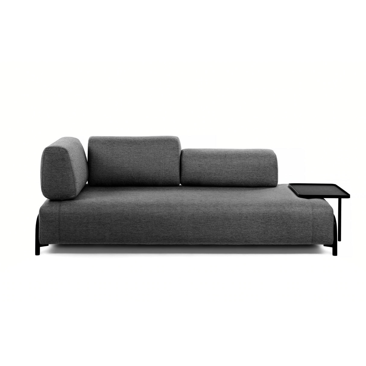 Compo 3-Sitzer Sofa dunkelgrau mit großem Tablett 252 cm - ZEN ZONE