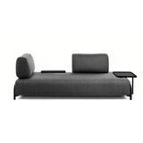 Compo 3-Sitzer Sofa dunkelgrau mit großem Tablett 252 cm - ZEN ZONE