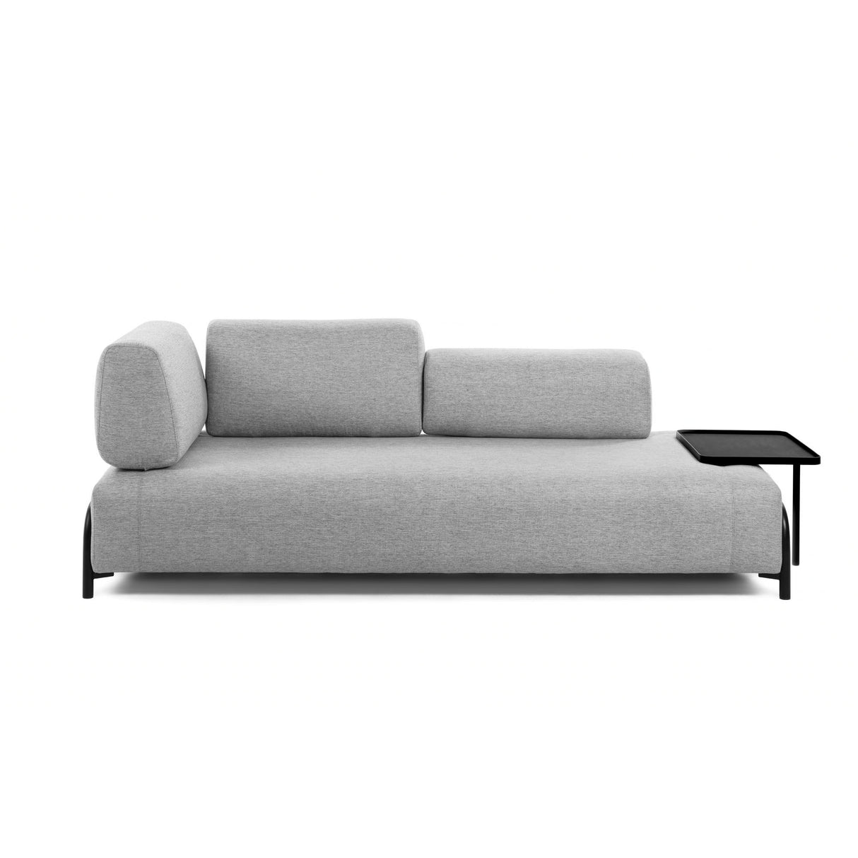 Compo 3-Sitzer Sofa hellgrau mit großem Tablett 252 cm - ZEN ZONE