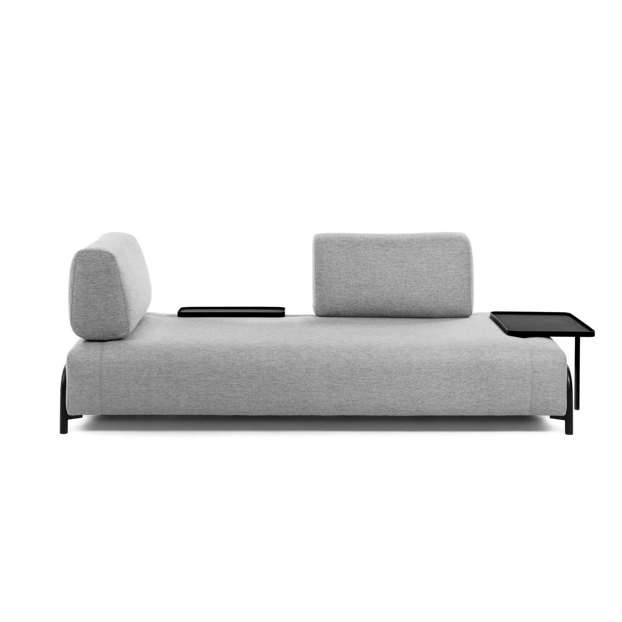 Compo 3-Sitzer Sofa hellgrau mit großem Tablett 252 cm - ZEN ZONE