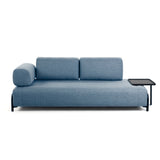 Compo 3-Sitzer Sofa blau mit großem Tablett 252 cm - ZEN ZONE