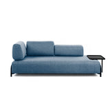 Compo 3-Sitzer Sofa blau mit großem Tablett 252 cm - ZEN ZONE