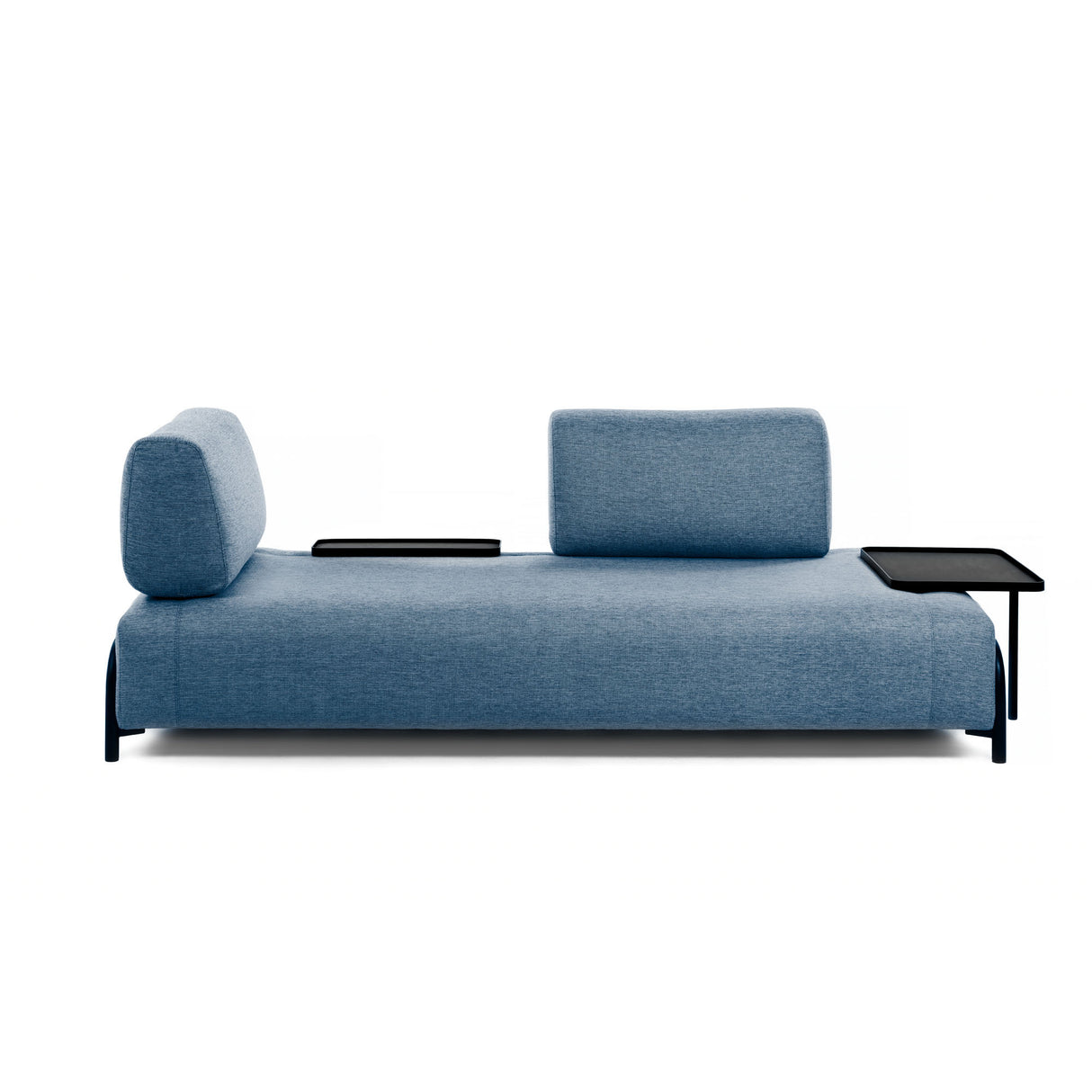 Compo 3-Sitzer Sofa blau mit großem Tablett 252 cm - ZEN ZONE